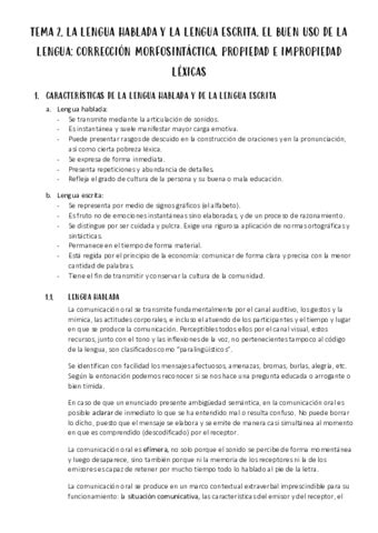 Tema Comunicacion Oral Y Escrita Pdf