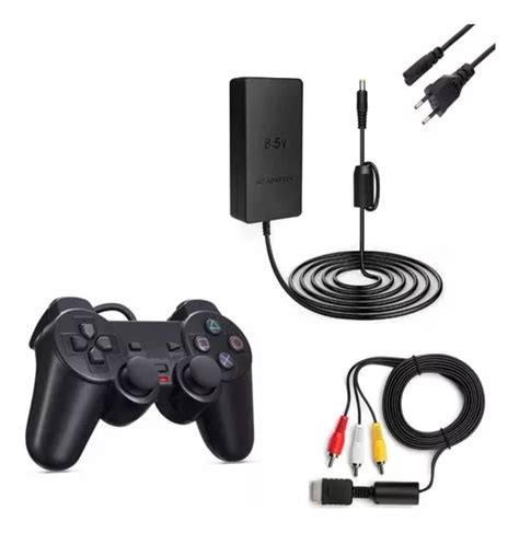 Kit Compativel Ps Fonte Bivolt Cabo Rca Controle Ps