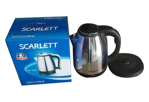 1000W SC 20A Stainless Steel Scarlett Electric Kettle Capacity Litre