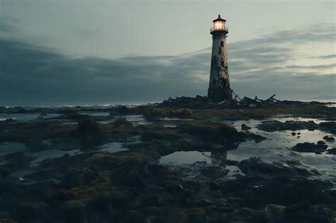 Premium Photo Abandoned Lighthouse On A Desolate Shore Old Memories