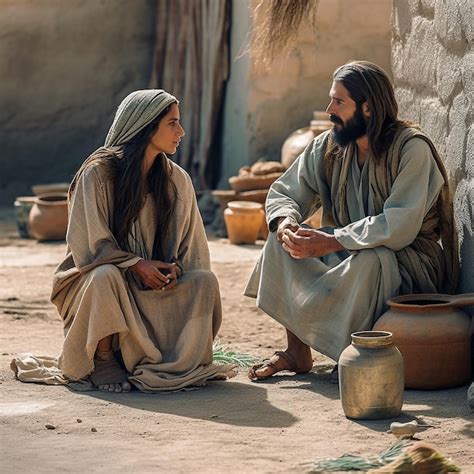 Premium Ai Image Samaritan Woman Talking To Jesus Prophet Realistic