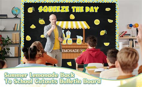 Amazon B Ykin Lemon Zest Classroom Bulletin Board Pcs Back