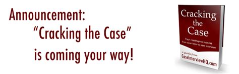 "Cracking the Case" Announced | Case Interview