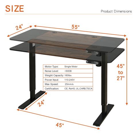 Inbox Zero Fanchon Electric Standing Desk Height Adjustable Inbox Zero