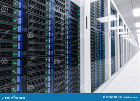 Server Racks In Data Center D Render Stock Illustration