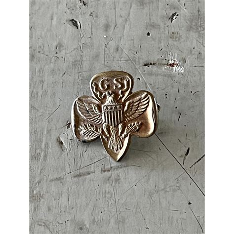 Vintage Girl Scout Membership Pin Gold Tone Etsy