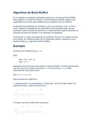 Algoritmo De Briot PDF