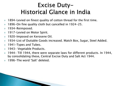 Ppt Central Excise Duty Introduction And Overview Powerpoint