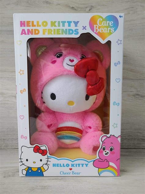 In Box Deluxe Hello Kitty Cheer Bear New Release 105 Care Bear Plush Collector Ebay