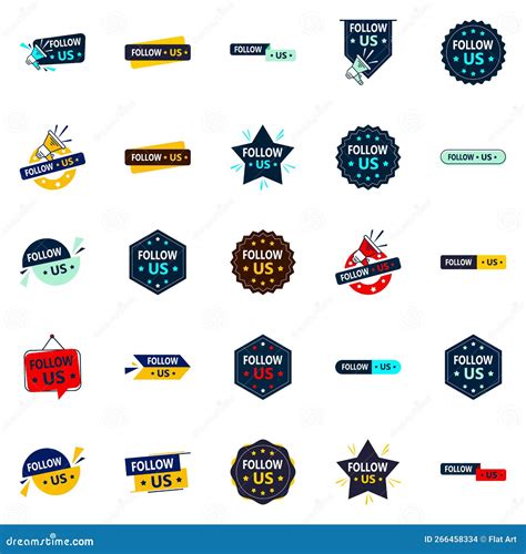 25 Versatile Follow Us Graphic Elements for Multiple Social Media