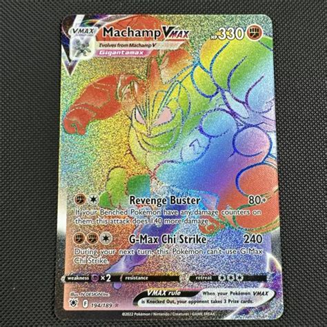 Pokemon Card Machamp Vmax 194189 Secret Rare Astral Radiance Nm Eur 20