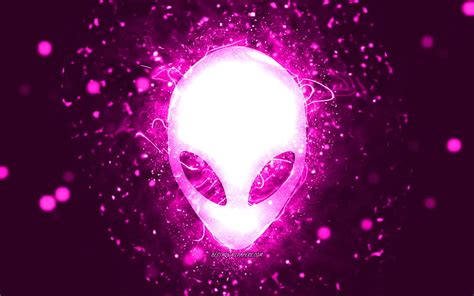 Alienware Purple Logo Purple Neon Lights Creative Purple Abstract