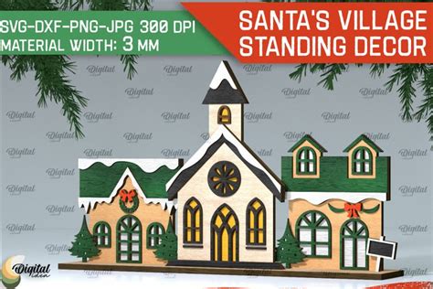 3D Santa S Village Laser Cut Xmas Houses Stand 4669803