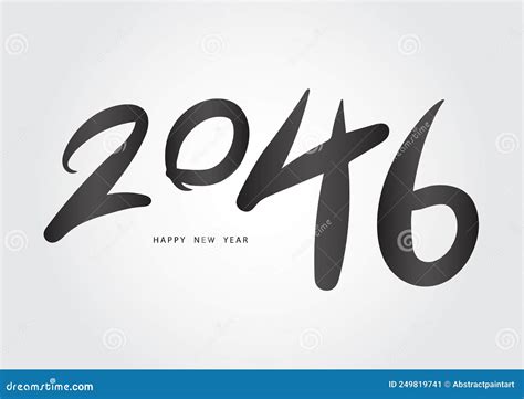 2046 Happy New Year Black Color Vector 2046 Number Design 2046 Year