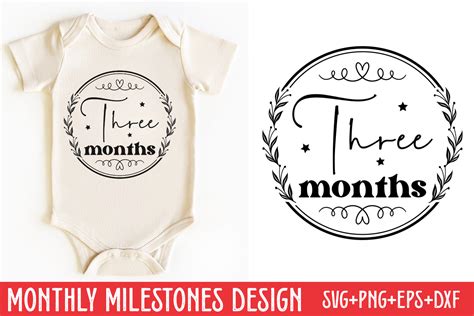 Baby Monthly Milestone SVG Three Months Graphic By CraftArt Creative