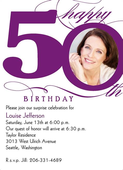 17 Best images about 50th birthday invites on Pinterest | Birthday ...