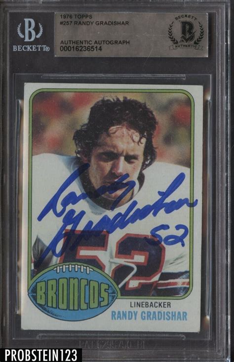 Randy Gradishar Signed 1976 Topps Football 257 RC Rookie AUTO BGS BAS