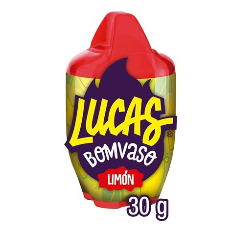 Dulce Enchilado Lucas Bom Vaso Sabor Lim N Con Goma De Mascar G