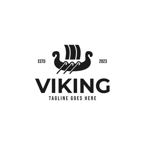 Scandinavian Drakkar Logo Design Concept Vector Illustration Symbol