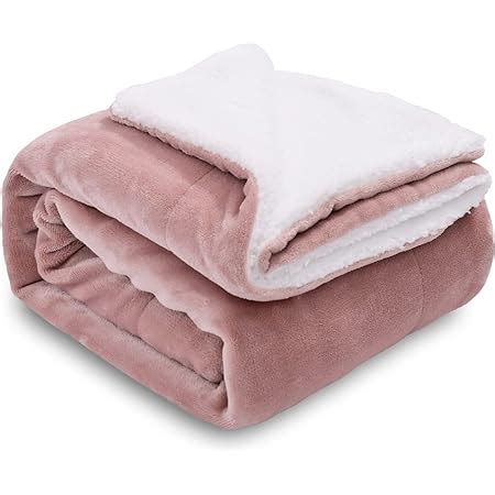 SOCHOW Sherpa Plaid Couverture Polaire Gris Rose 220 X 240 Cm