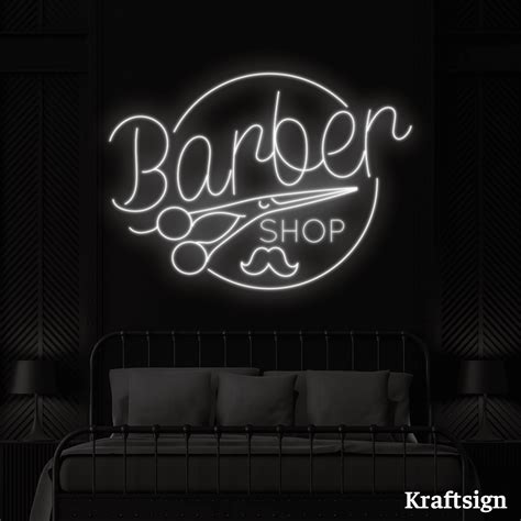 Craftnamesign Barber Shop Neon Sign Haircut Led Sign Hair Salon Led Signage Barber Sign