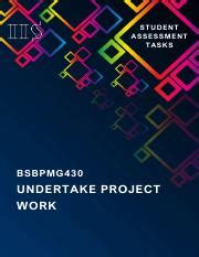 Guide To Bsbpmg Undertake Project Work Assessment Course Hero