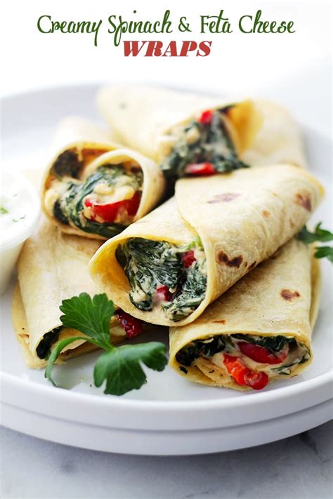 Creamy Spinach And Feta Cheese Tortilla Wraps Recipe Diethood