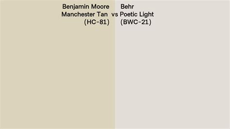 Benjamin Moore Manchester Tan HC 81 Vs Behr Poetic Light BWC 21