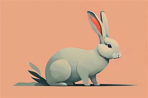 Ilustraci N Vectorial De Un Lindo Conejo Blanco Sentado En Un Fondo De