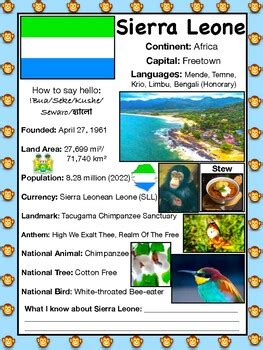 SIERRA LEONE History Geography Travel The World Worksheet TPT