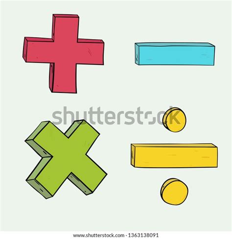 Cartoon Math Symbols Vector De Stock Libre De Regalías 1363138091