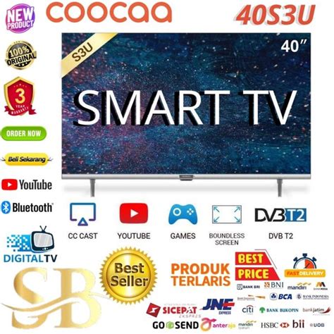 Jual COOCAA 40S3U LED TV 40 Inch SMART TV DIGITAL Bezel Less Dolby