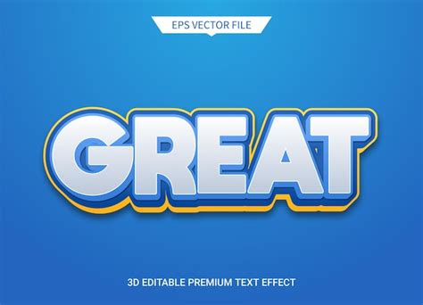 Excelente efeito de estilo de texto editável em 3d Vetor Premium