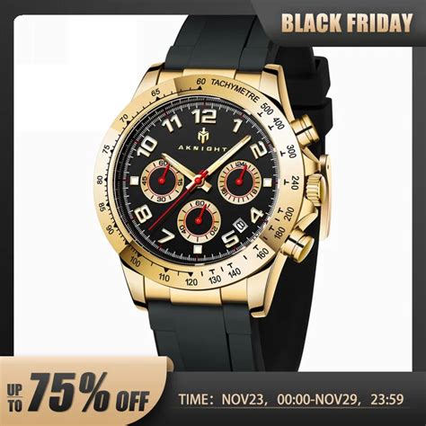 Aknight Reloj Anal Gico De Cuarzo Para Hombre Cron Grafo Con Movimiento De Cuarzo Luminoso