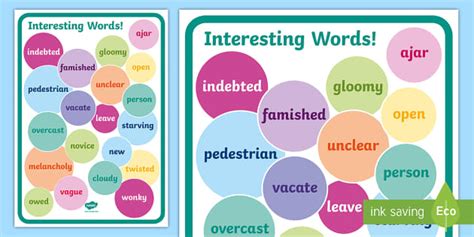 Interesting Words Display Poster Teacher Made Twinkl