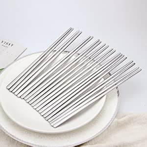 Amazon Metal Chopsticks Pairs Stainless Steel Flat Chopsticks