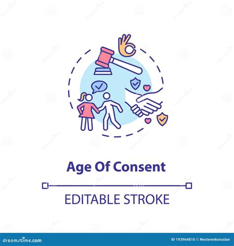 Age Of Consent Concept Icon Stock Vector Illustration Of Instruction