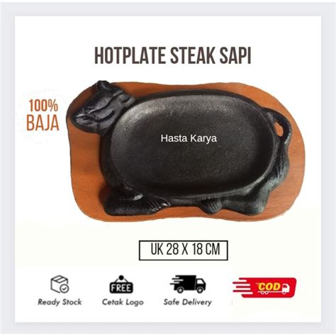 Jual Piring Saji Hotplate Steak Hot Plate Piring Steak Hotplate Beserta Alas Kayunya