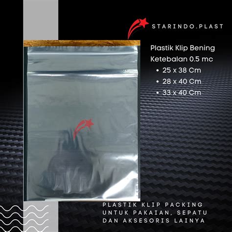 Jual PLASTIK KLIP ZIPLOCK 28x40 Cm Bening Polos Shopee Indonesia