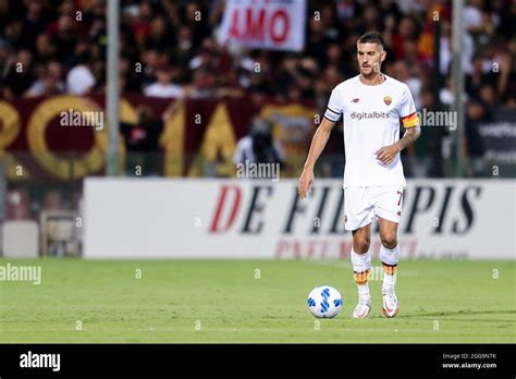 Lorenzo Pellegrini Controls The Ball During Serie A Football Match