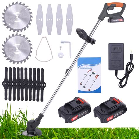 Cordless Electric Weed Lawn Eater 24v Electric Grass Trimmer Weed Eater Edger Lawn Mower With