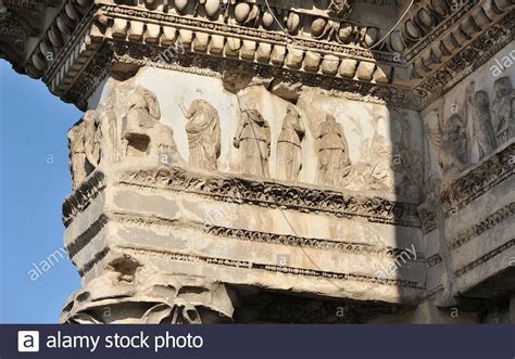 Italy Rome Forum Of Nerva Temple Of Minerva Bas Relief Stock Photo