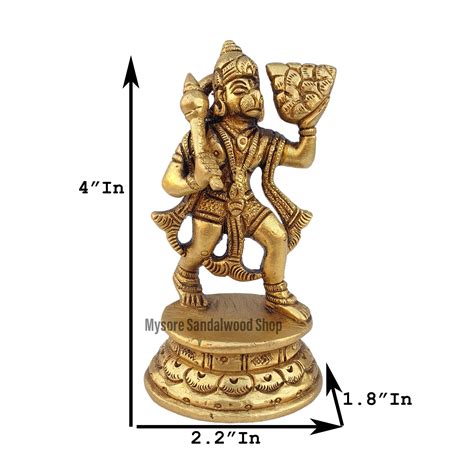 Inch Fine Hanuman Idol Brass Lord Hanuman Staue Sanjivani Mountain