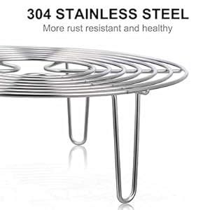 Hemoton Round Steam Rack Stainless Steel Cooking Cooling Rack Wire