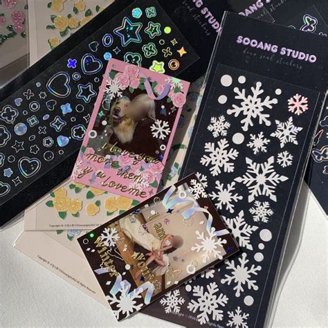 Sooang Studio Object Holo Korean Cute Holographic Stickers Toploader