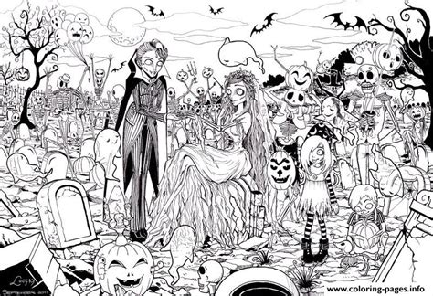 Hard Adult Halloween Coloring Page Printable