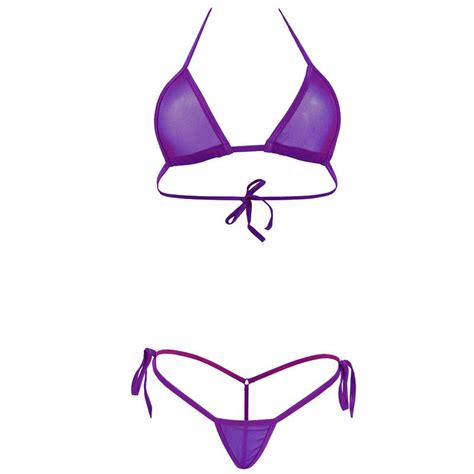 2019 Women S Triangle Brazilian Transparent Triangle Sexy Mini Micro Bikini Swimwear Beachwear