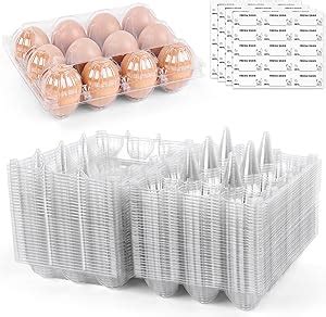 Amazon HANSGO 60PCS Egg Cartons Cheap Bulk Clear Blank Egg