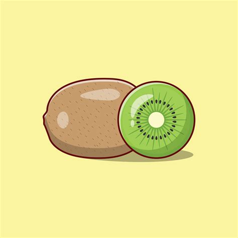 Ilustración Vectorial De Kiwi Fruta Exótica Dulce Y Amargo Estilo De