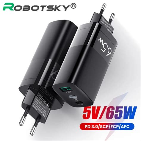 65W GaN ładowarka PD USB typ C szybka ładowarka szybkie ładowanie QC4 0